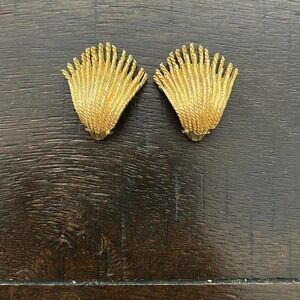 BSK Gold Textured Statement Earrings